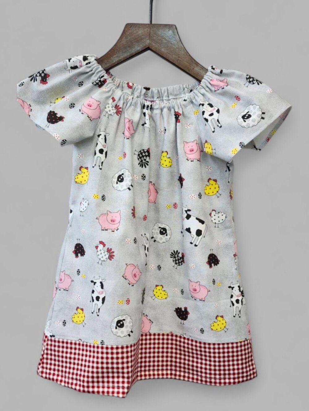 Animal girl dress Farm animals girl dress Girls dress Peasant baby girl dress
